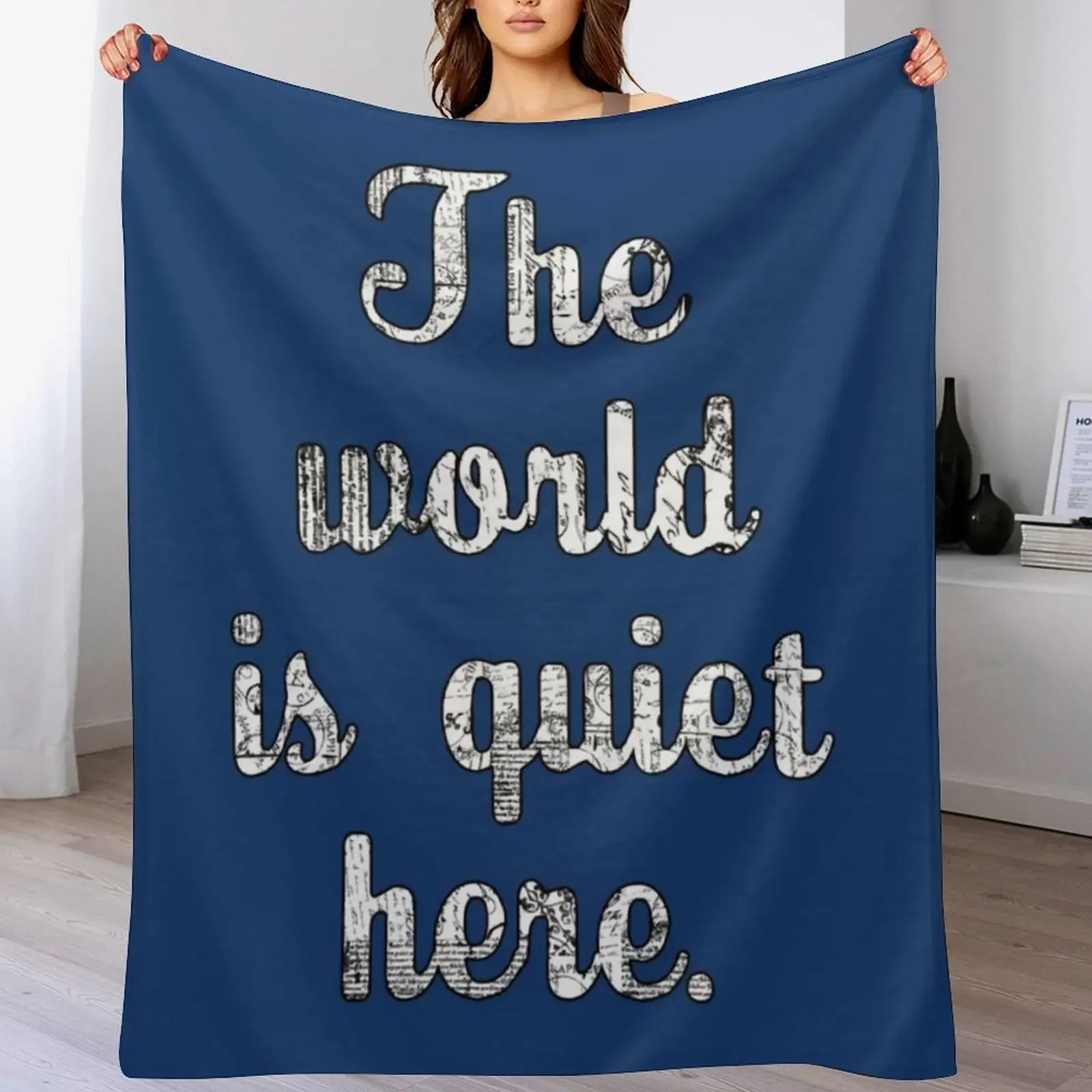 

The World is Quiet Here Throw Blanket Furry Thermal Flannel Fabric wednesday Blankets