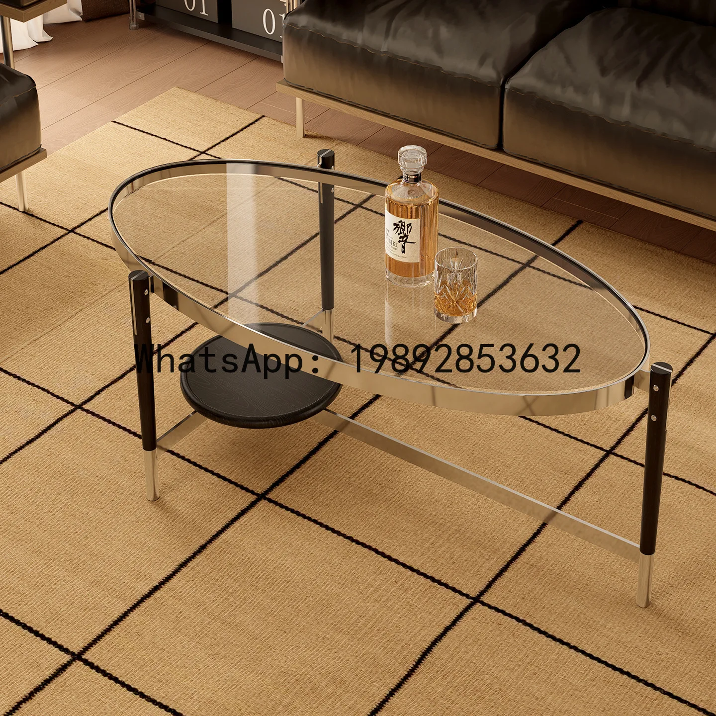 YFY Vintage Niche White Ash Wood   Light Luxury High-end Living Room Tea  Home Side  Glass Floating Coffee