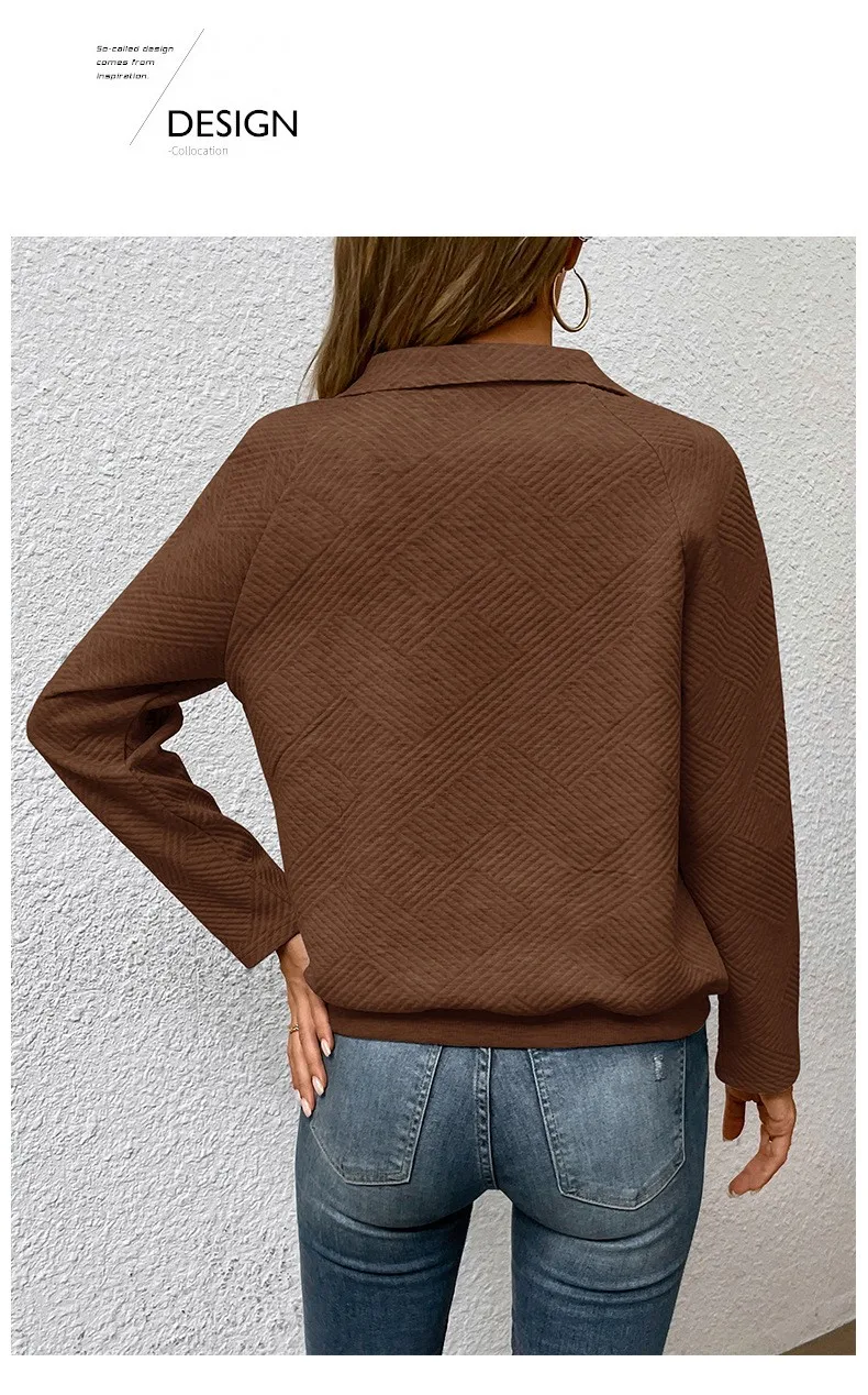 Casual Long Sleeve Hoodie Regular Fit Simple Style with Pocket Stand Collar Patchwork Lightweight Single Women Hoodie Autumn