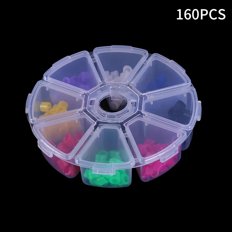 160 pz/scatola Dental Code Ring anello colorato riconoscimento Circle Silicone Fit All Hand Instrument Marker separation Circle Dentisty