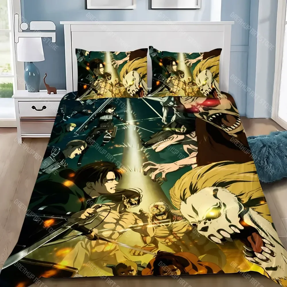 Duvet Cover Pillowcase Bedding Set Adult Boy Attacks On Titans Girl Bedroom Decoration Children Gift Single Double Large Size
