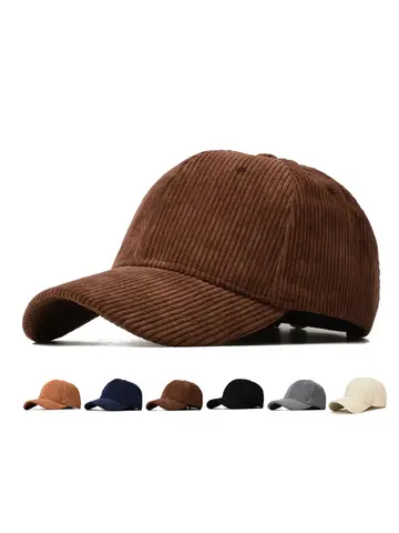 Corduroy Baseball Caps for Men Women Solid Color Sunshade Baseball Hat Men's Trucker Hats Dad Hats