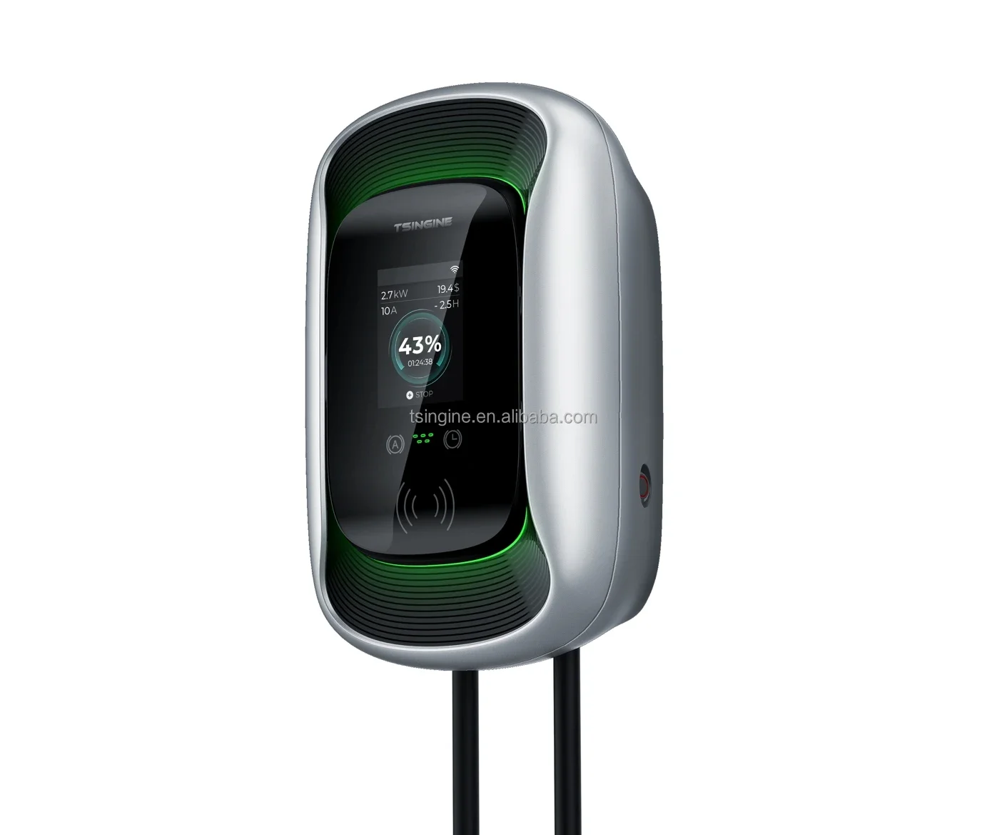 Level 2 240 48A ev charger ev wall box ev wall charger smart display RFID Card J1772 Type1 25ft Cable NEMA14-50 plug