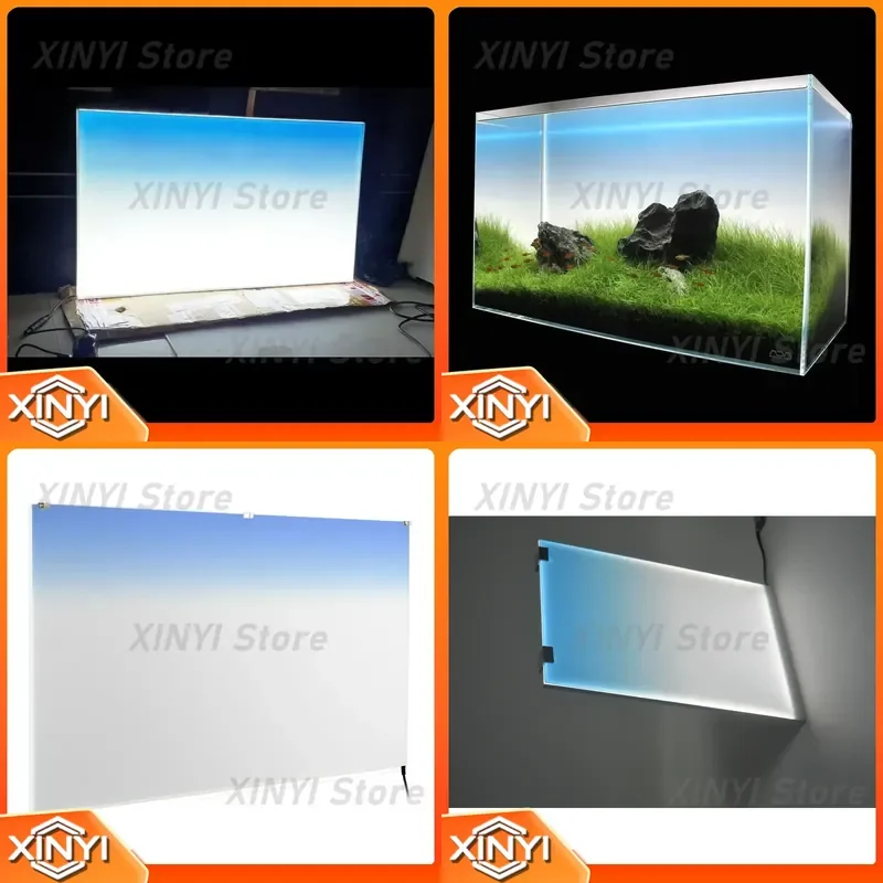 for Aquarium Backlight Screen Fish Tank Background Light Rimless Ultra-Thin Back-lite Gradient Colors Panel RGB Series