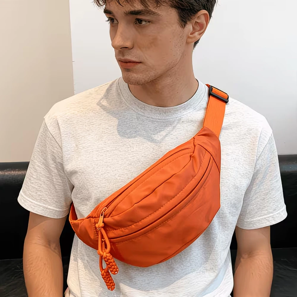 Simple and Lightweight Unisex Chest Bag, Crossbody Bag, Shoulder Bag, with Adjustable Shoulder Strap, Built-In Large Capacity Design, Frees Your Hands, Suitable for Daily Commuting, Travel, and Student Use