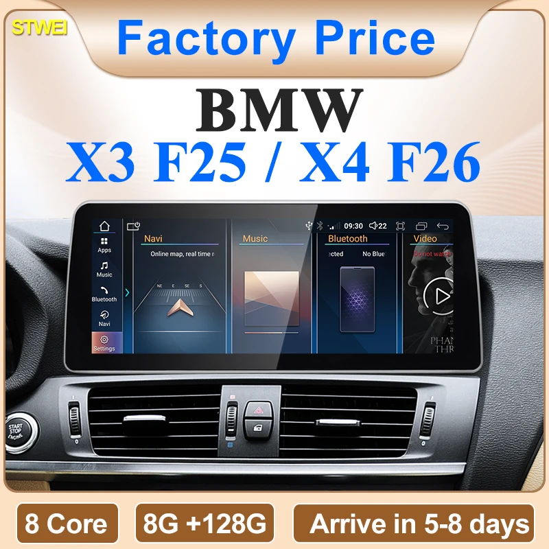 STWEI חדש ID6 ID7 ID8 UI 12.3 אינץ 'מערכת אנדרואיד אלחוטית Carplay AUTO עבור BMW X3 F25 X4 F26 CIC NBT נגן וידאו לרכב GPS Navi