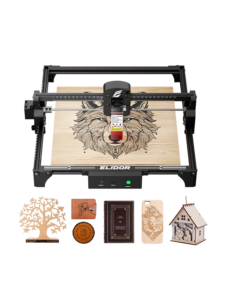 ELIDOR Z6 6W Laserowa Maszyna Grawerująca CNC do Drewna, Frezarka do Znakowania 300X300mm, Laserowa Maszyna Tnąca Diody do Domowego Grawerowania Logo DIY — zdjęcie produktu 7