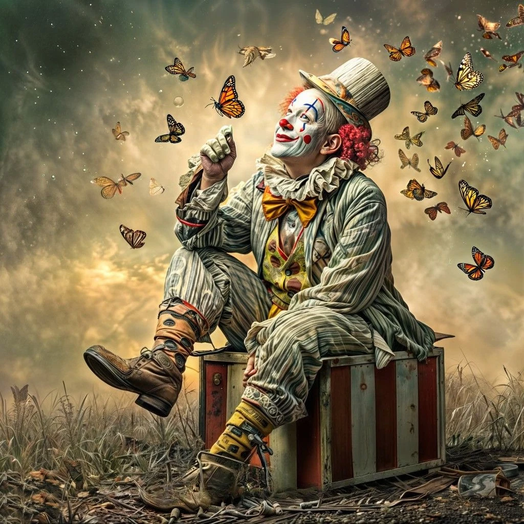 

500PCS/1024 PCS Jigsaw Puzzles Retro Circus Clown Butterfly Relaxing Family Activity Games for Living Room Home Decor Gift
