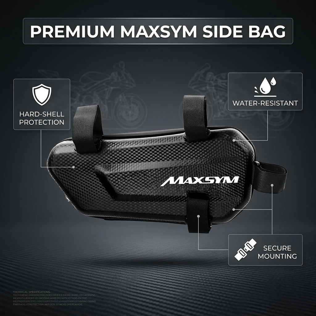 EVA Hard Shell Thickened Fabric Motorcycle Storage Bag Side Bag With LOGO For SYM MAXSYM TL 500 508 Maxsym TL500 TL508