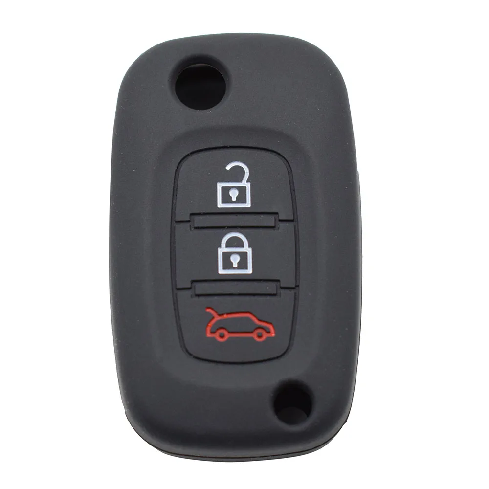 Silicone Car Flip Key Case For Renault Fluence Megane Clio Kangoo Twingo For LADA Priora Vesta Xray Kalina Cover Remote Fob