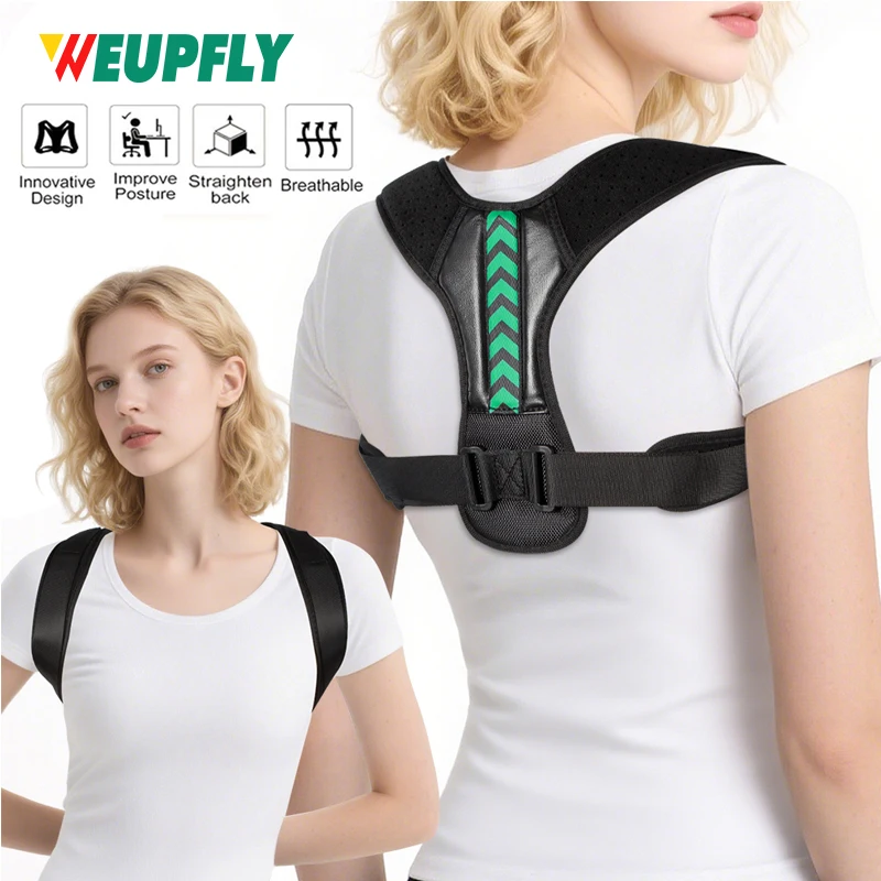 Adjustable Posture Corrector for Men Women - Breathable Back Brace for Hunchback, Neck Pain, Shoulder Pain - for Home, Office