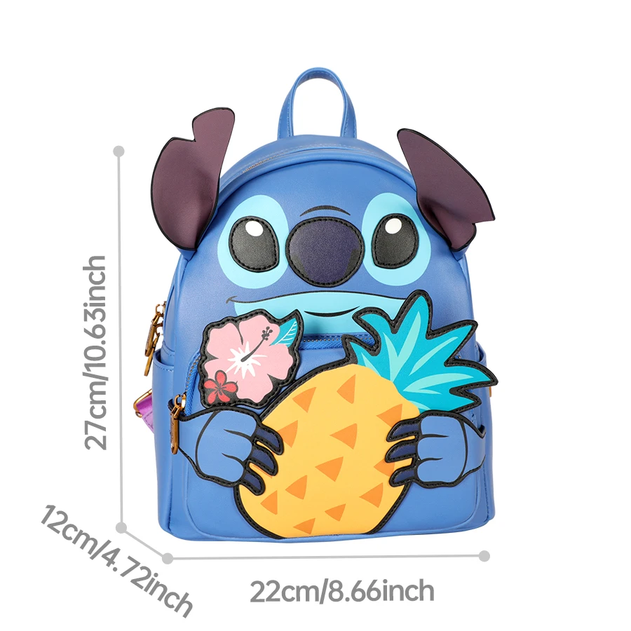 Disney Lisence Stitch Backpack Cute Cartoon Blue Backpack