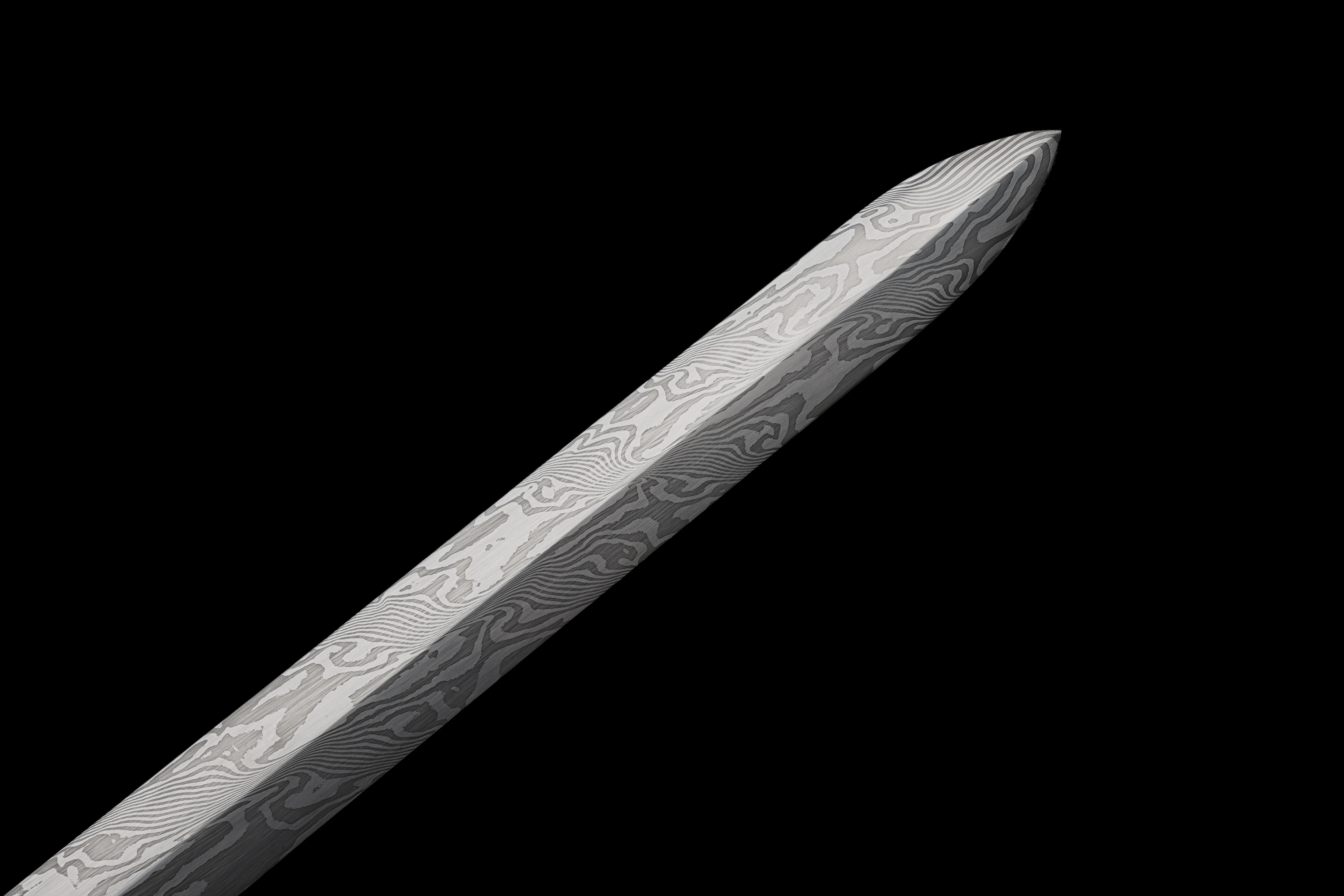 China Damascus steel - Folding sharp samurai sword katana weapons Copper handle wood sheath gift Battle ready full tang 108cm