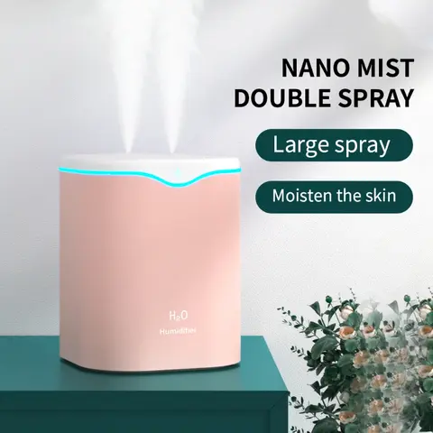 2000ml 대용량 듀얼 스프레이 가습기 Usb 홈 자동 물 보충 장치 2L 공기 청정기 워터 디퓨저 사무실