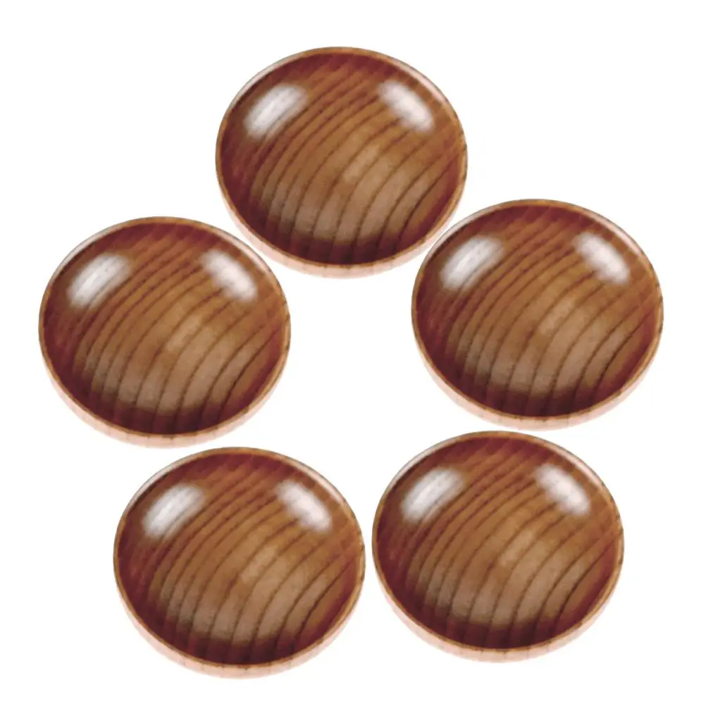 

5 Pcs Sushi Plates Wooden Dipping Bowls 7 5CM Round Soy Sauce Containers Small Condiment Dishes Lightweight Non Slip Storage
