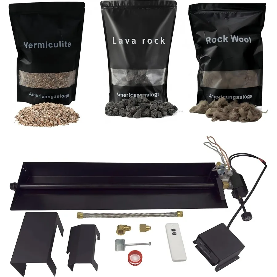 

Газовая горелка для камина 18-24, клапан с клапаном для пропановых колод, вентилируемая горелка, моторный клапан 28, одна труба, нержавеющая сталь, черный