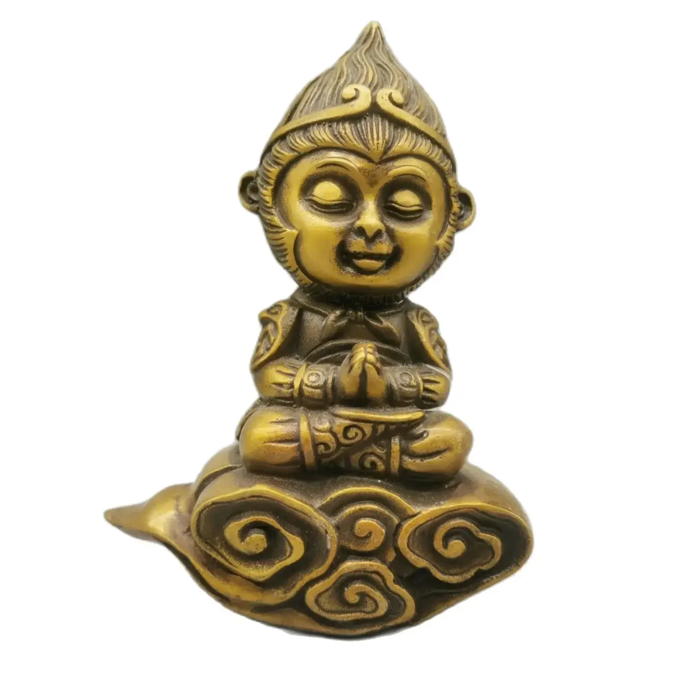 Wukong statue subdues demons, eliminates demons, and becomes a Buddha on the ground. Cute home decoration ornament