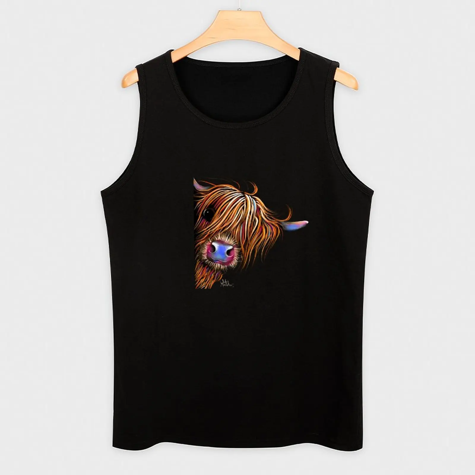 HiGHLaND CoW PRiNT SCoTTiSH ' SuGaR LuMP ' BY SHiRLeY MacARTHuR Tank Top Breathable Stretch Tank Top