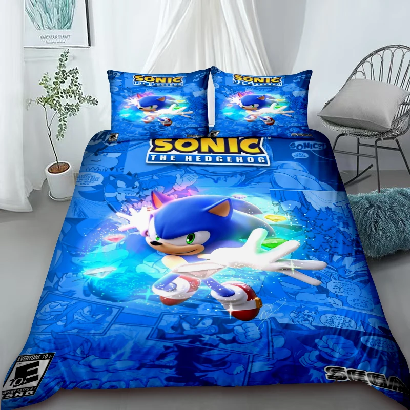 Duvet Cover Sonic Duvet Cover for Kids – Anime Bedding Set, Duvet Cover, Pillowcases – Bedroom Decor for Children and Teens - view 6