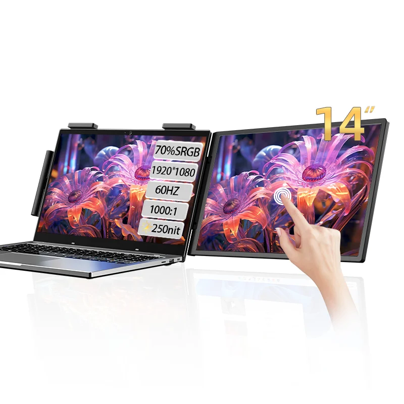 

14-дюймовый тройной портативный светодиодный ЖК-монитор IPS-панель 1920*1080P тройной удлинитель двойной монитор удлинитель экрана ноутбука бизнес-серия