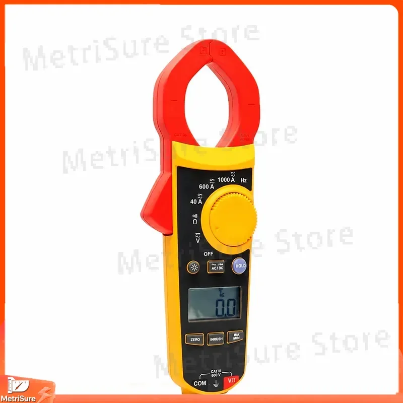 Digital Clamp Multimeter True RMS AC DC Current Voltage Resistance Continuity Tester with Backlit LCD Auto Range for