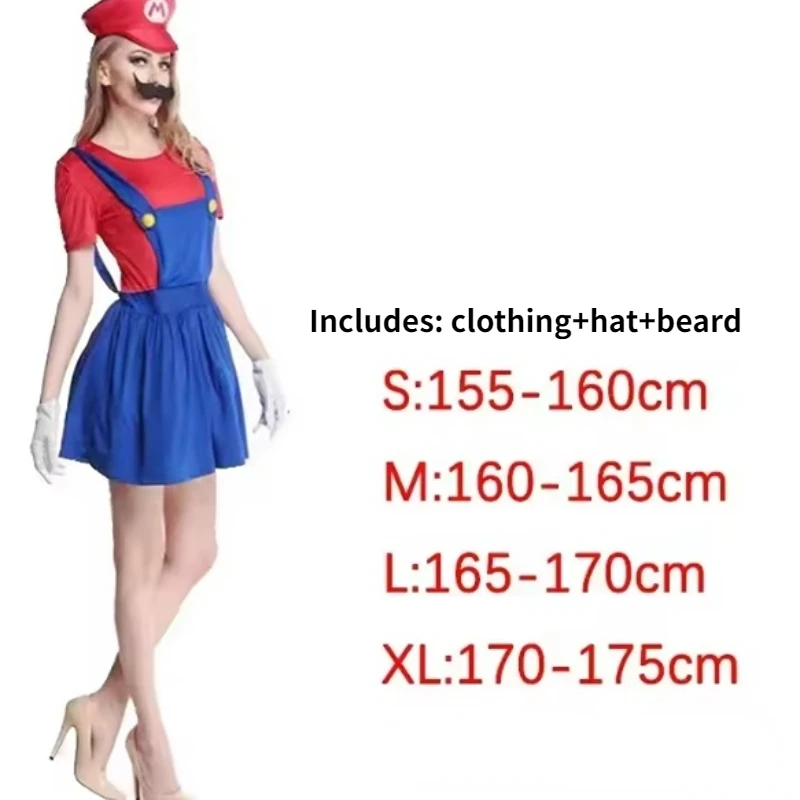 Anime Game Super Luigi Cosplay Costume Adult jumpsuit hat and beard set Halloween party cospaly Costume - Image 6