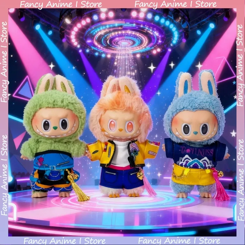 

Cute Fashion Stage Costumes for 17cm Labubu Cartoon Mini Plush Dolls Idol Cosplay Clothing Outfits Fashion Dolls Accessories