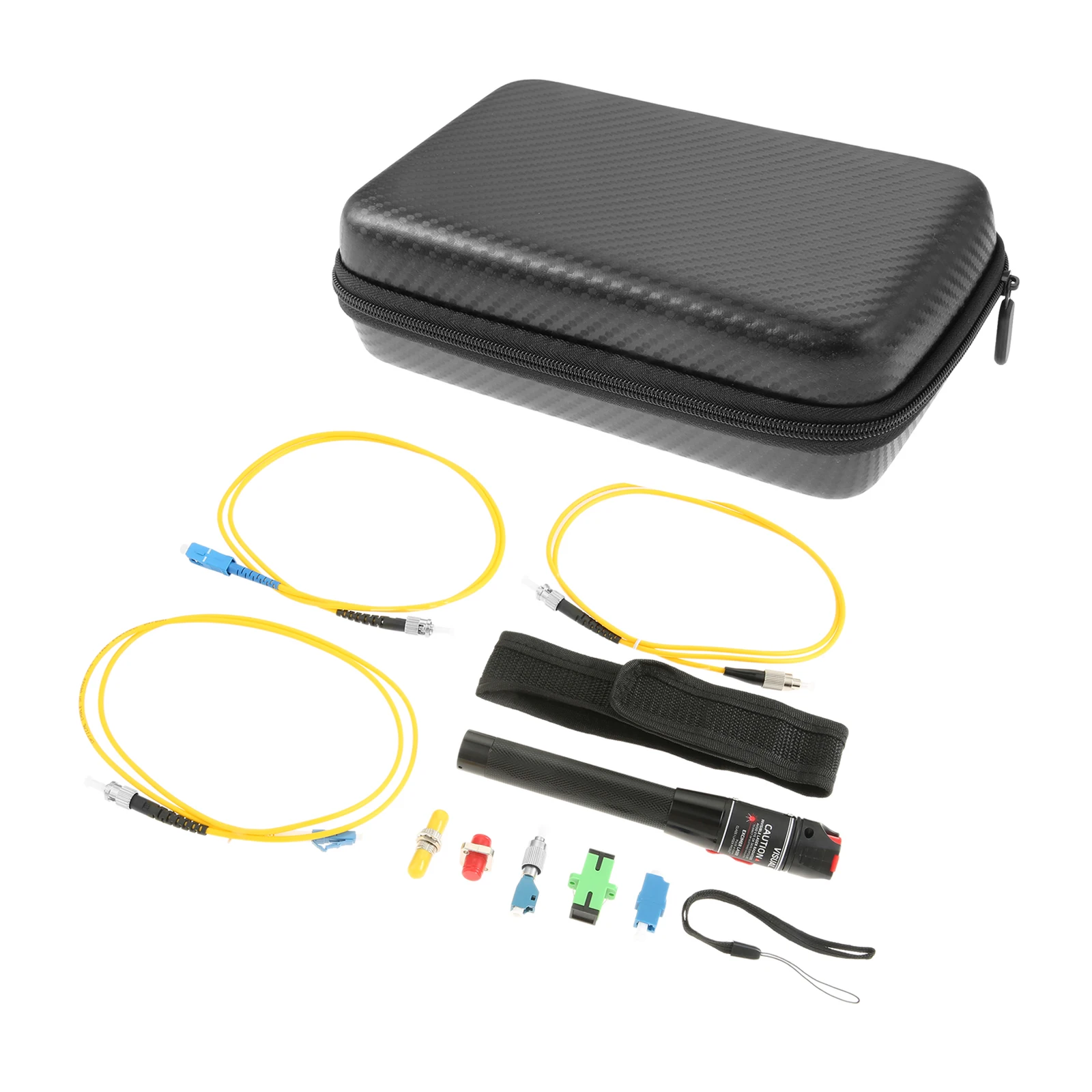 

Fiber Optic Cable Troubleshoot Kit VFL-50 Visual Fault Locator &1 FC To LC Adapter & 1 LC SC ST FC Coupler & 3 Short Patch Cords