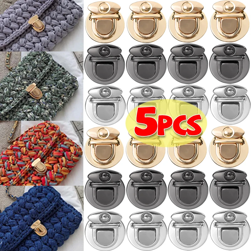 5pcs/set Wallet Buckle Purse Metal Clasp Locks Lock Clasp Catch Purse Thumb Lock Purse Buckle Fasteners for DIY Bag Accessories