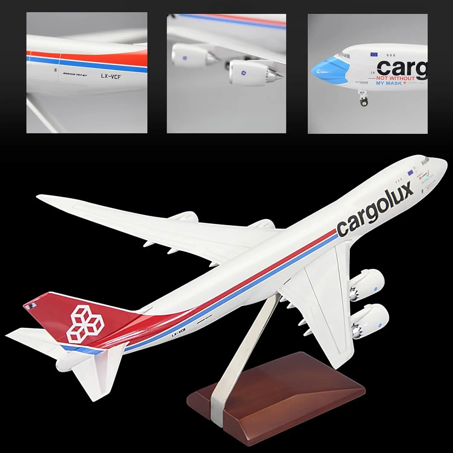 1:200 Cargolux B747-8F Aereo Modello in miniatura LX-VCB Aereo da passeggeri Regalo Ornamento Modello di aereo di simulazione