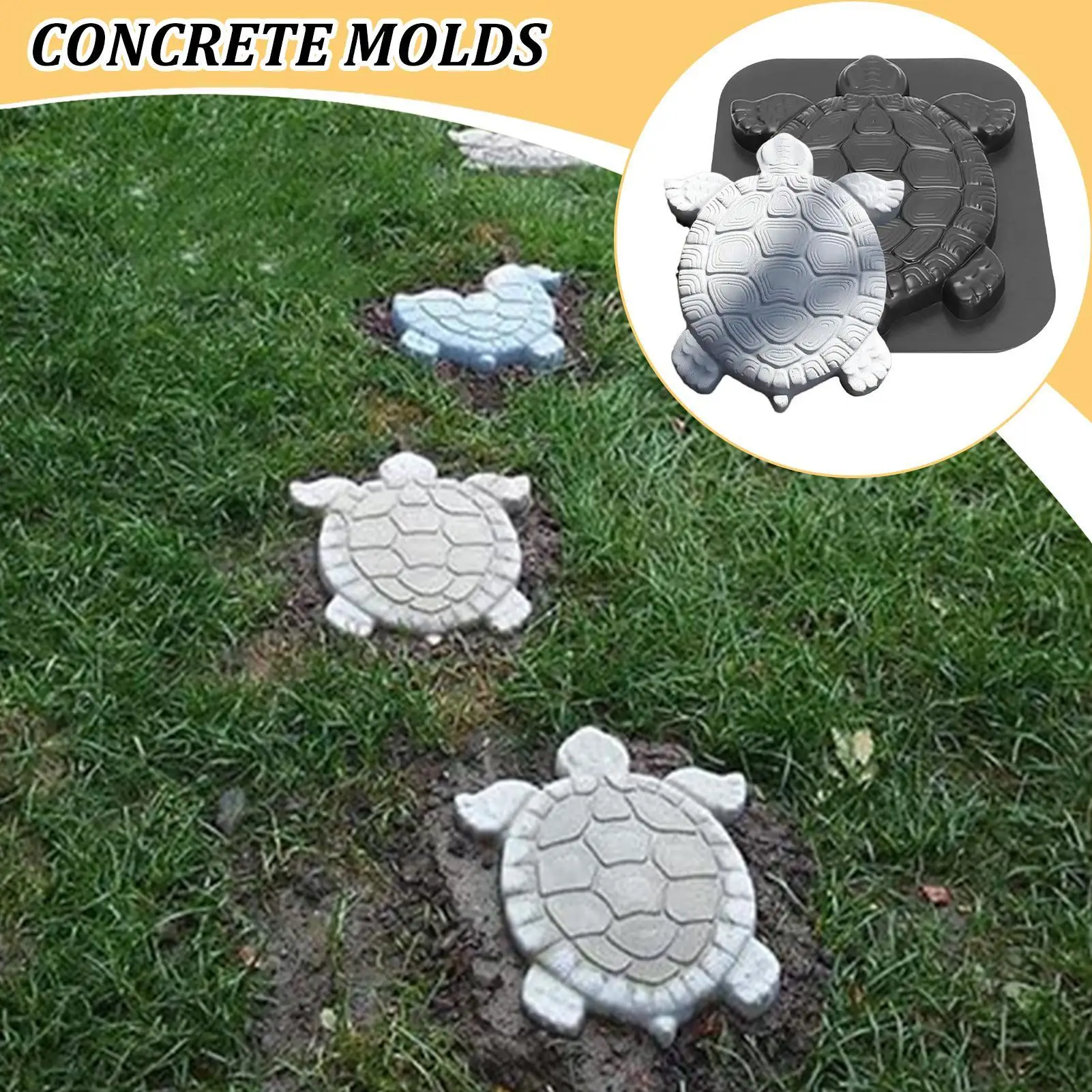 

Бетонная форма в форме черепахи, цементные формы для бетона, многоразовая форма для тротуарной плитки, аксессуары для рукоделия для тротуарной дорожки, патио, лужайки