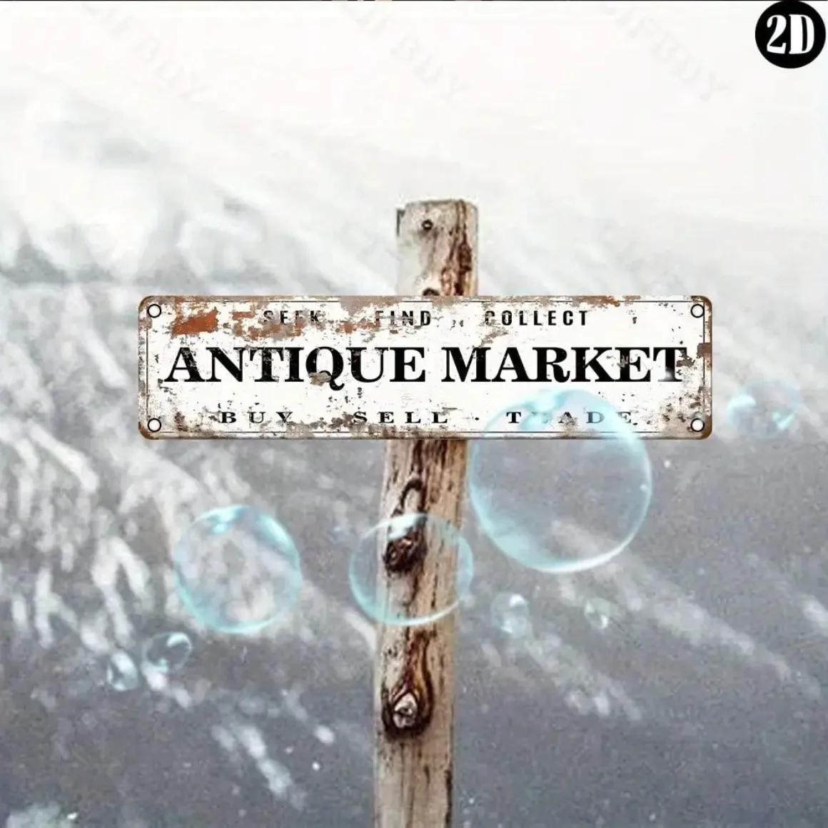 لافتة سوق ألومنيوم عتيقة، لوحة حائط ريفية 4 × 16، ديكور معدني مقاوم للماء مطبوع بالأشعة فوق البنفسجية للمنزل والبار والمقهى والهالوين والغرفة