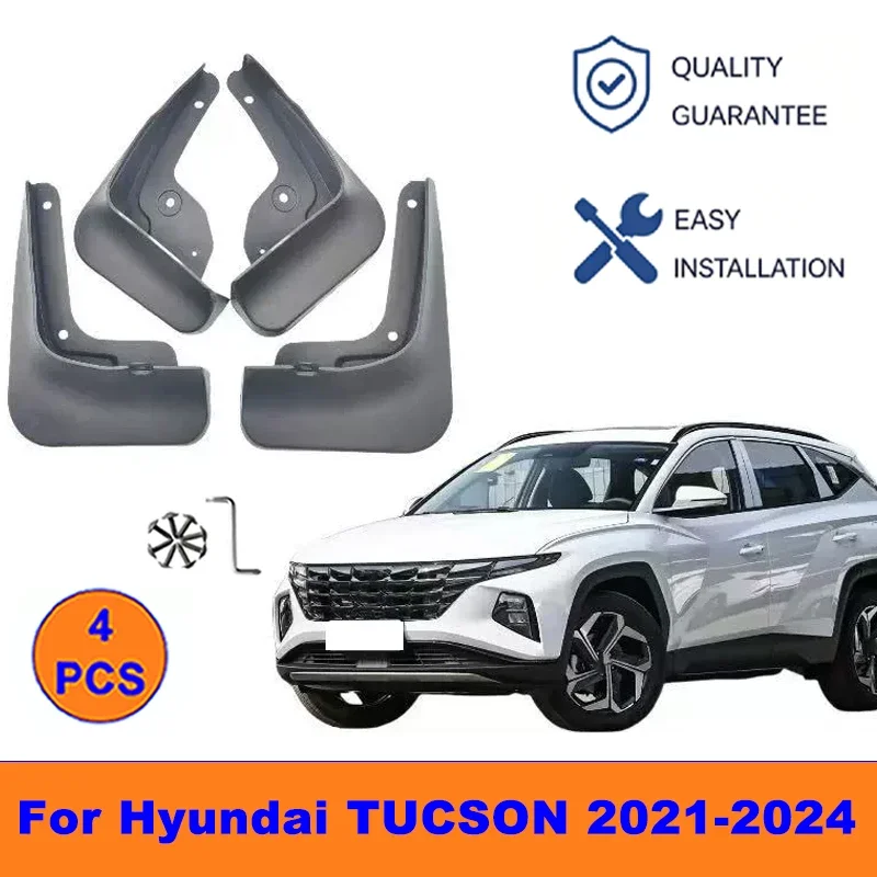 

4Pcs Mud Flaps For Hyundai TUCSON 2021-2024 - Splash Guards Front & Rear Wheel Fender Mudguards Car Exterior Protection Parts