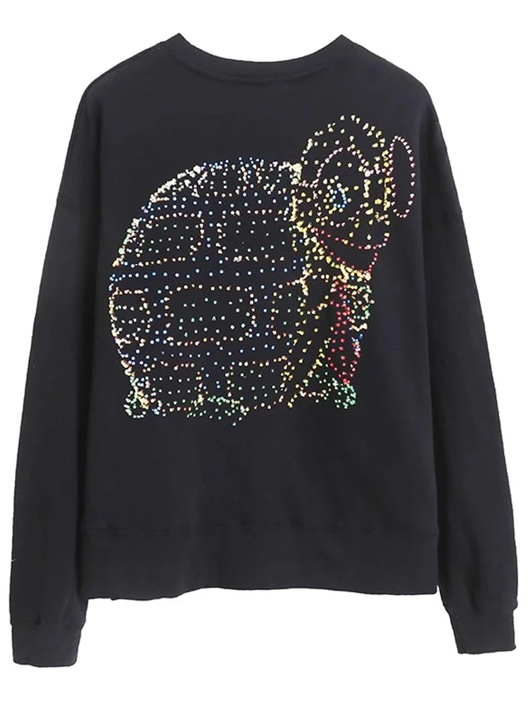 Disney Sweatshirt Alice in Wonderlan Butterfly Print Fashion Women Long Sleeve O-Neck Pullover Jumper Fleece Tops Streetwear