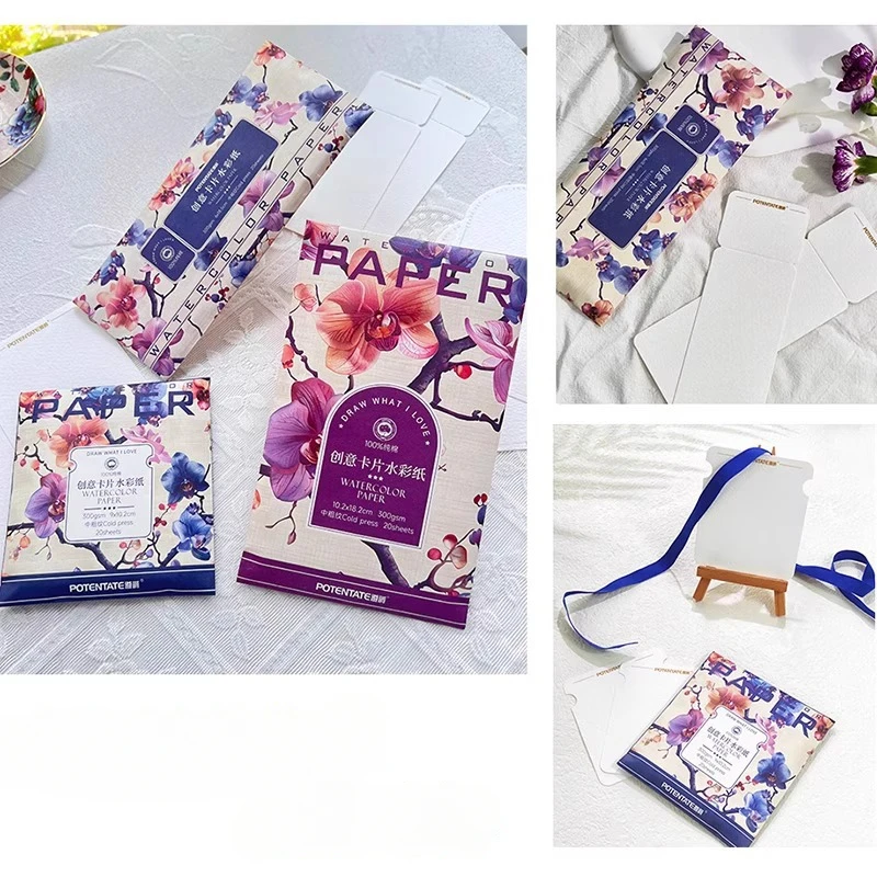 POTENTATE 100% لب القطن المائية ورقة 300 جرام متوسطة الخشنة الملمس تذكرة ورقة بطاقة الإبداعية لتقوم بها بنفسك لوازم اللوحة المحمولة #5