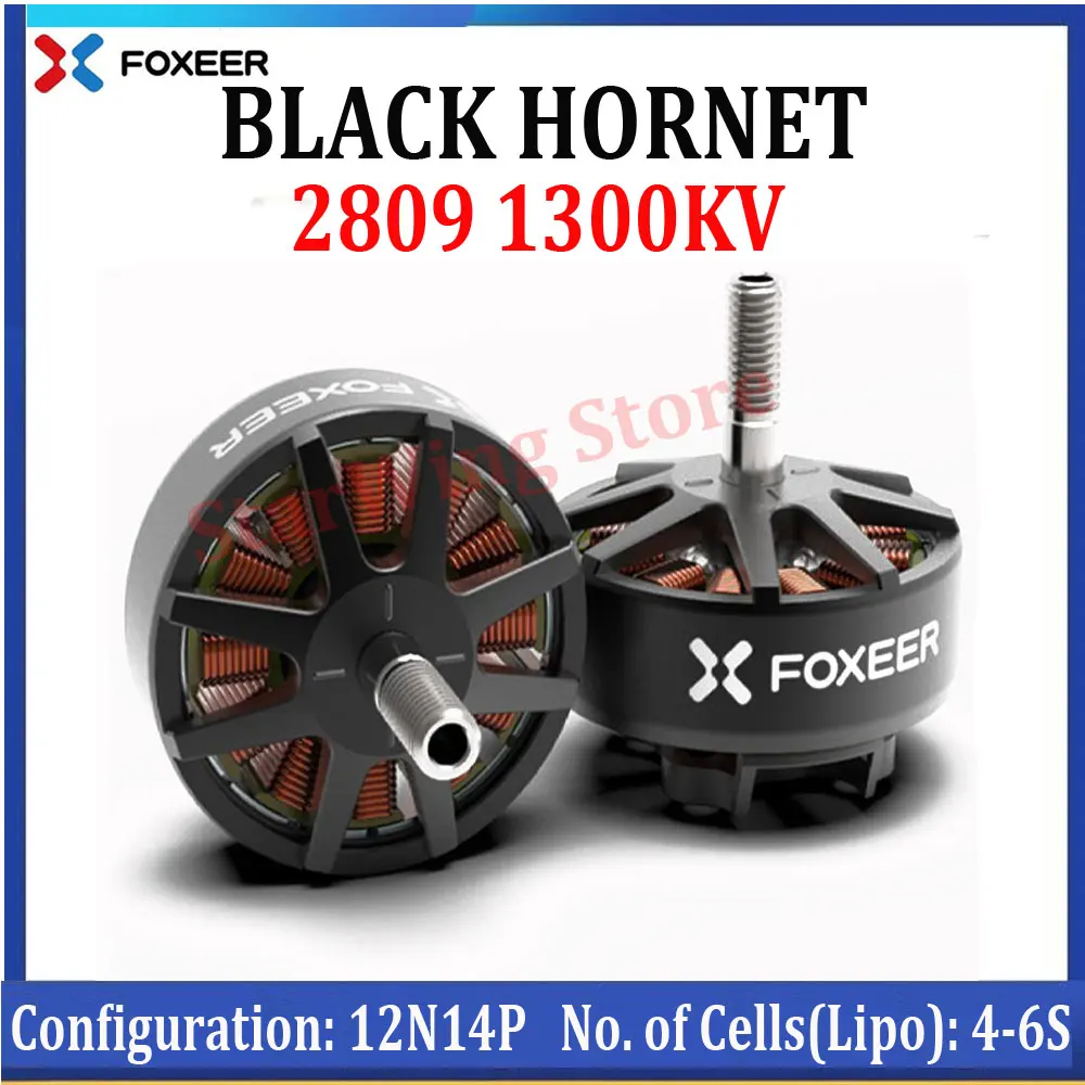 

Foxeer Black Hornet 2809 1300KV Motor 4-6S LIPO для FPV Freestyle большой радиус действия DIY части