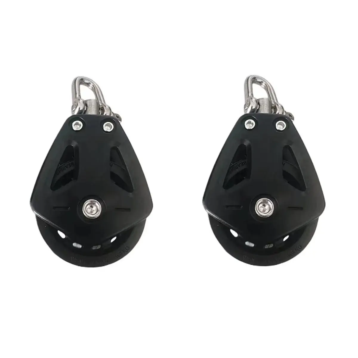 DT35BG 2Pcs Pulley Block 1500Lbs Stainless Steel Marine Sailboat Pulley for Rope Runner Yacht Rigging