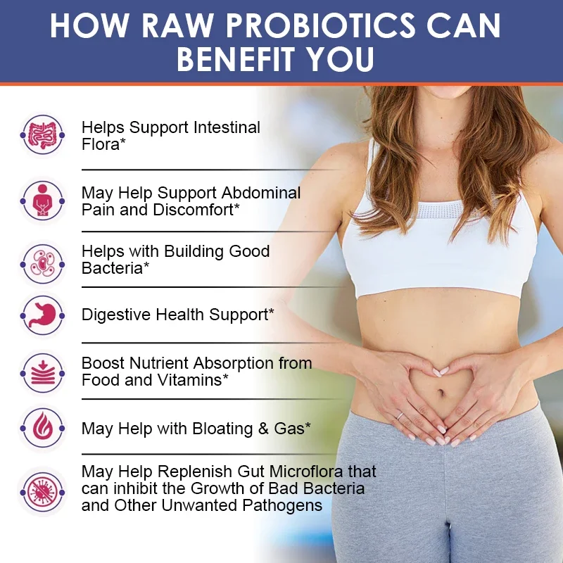 Gut Health Supplement - Immune Antioxidant Weight Loss Cleansing Detox Probiotics 60 Billion CFU Capsules