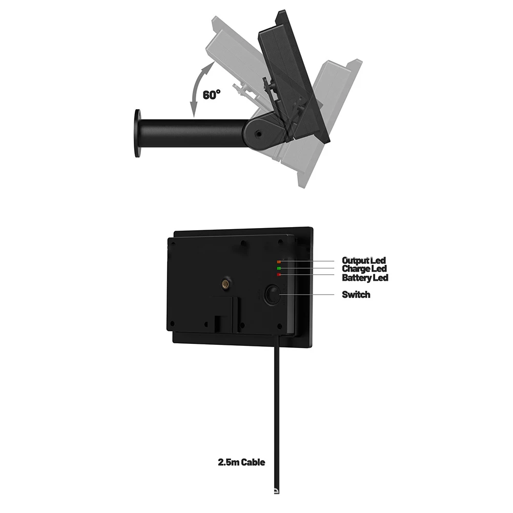 

Outdoor Power Solution D4R Solar Panel 3 In 1 Charging Interface 17x10.5x3cm 5V 2.4A Output Battery Protection