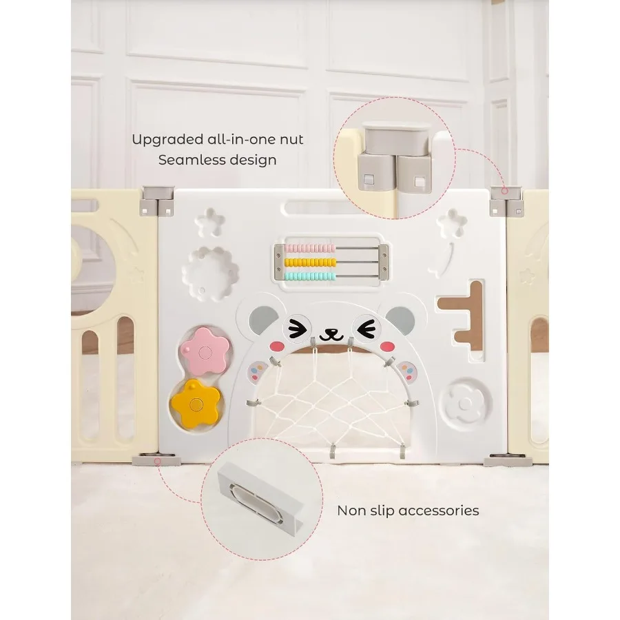 Box per bambini Parco per neonati per neonati e bambini piccoli Box pieghevole a 14 pannelli Area da gioco portatile regolabile per interni ed esterni attivo