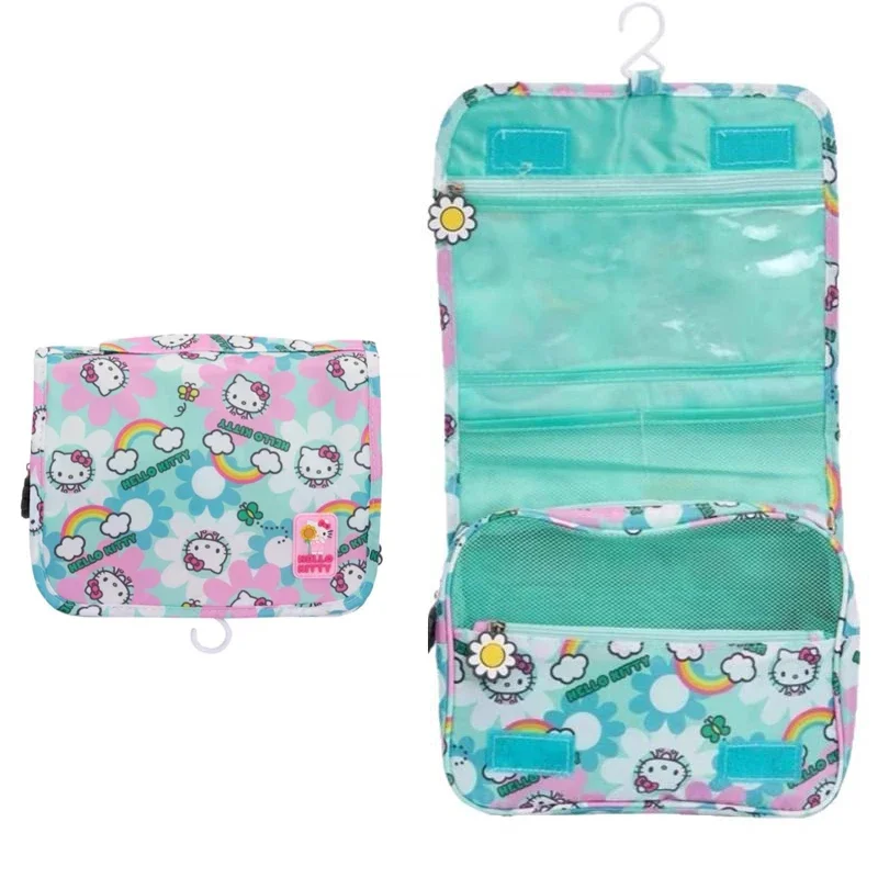 

Hello Kittys Cosmetic Bag Cartoon Cute Printing Fold Suspension Wash Bag Multifunctional Makeup Bag Travel Storage Bag
