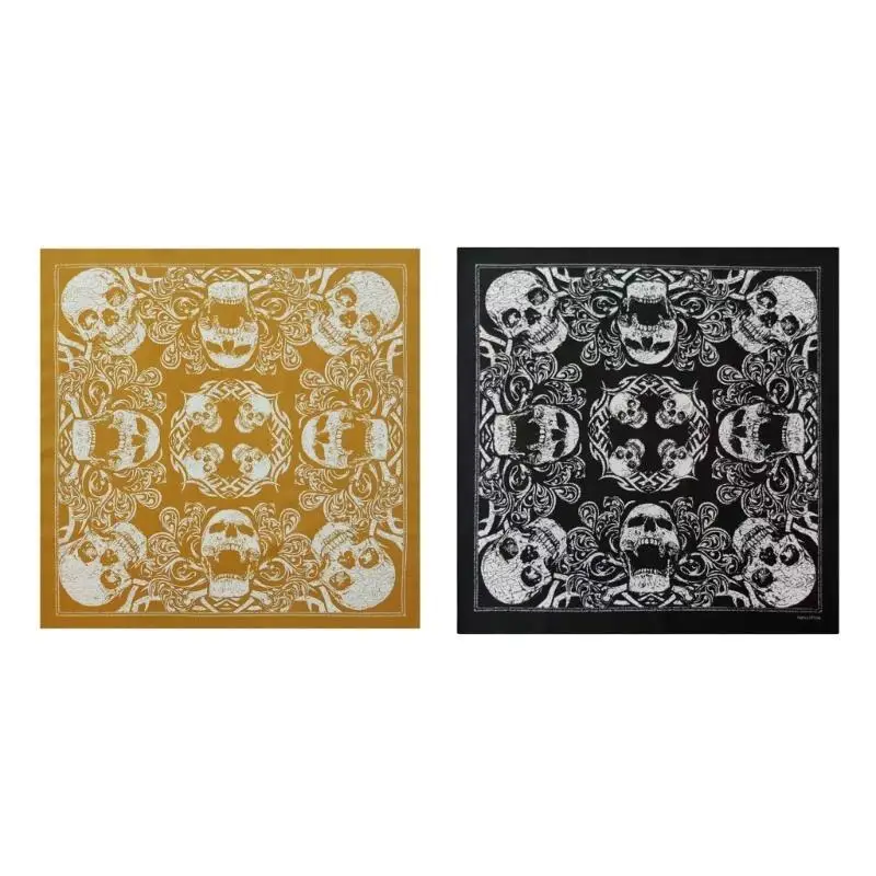 39BD Multiuse Skull Print Headscarf for Street Dance Digital Print Head Covering Outdoor Activity Cycling Hiking Headscarf