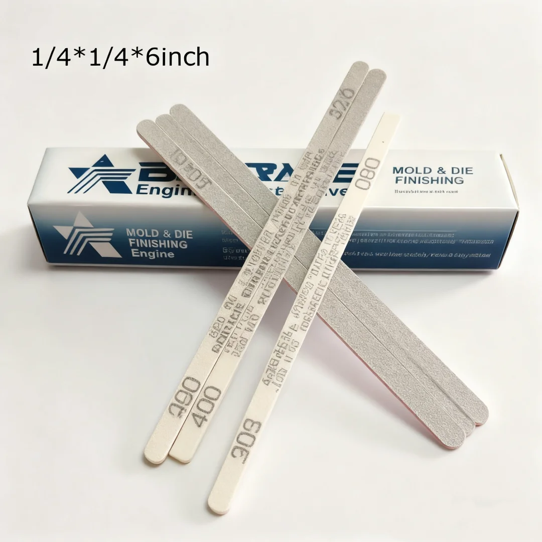 5/6pcs 1/4*1/4*6inch Mix Grits Boride As-red Mold Die Polishing Stone Ao-white Edm Finshing Stone 6x6x150mm