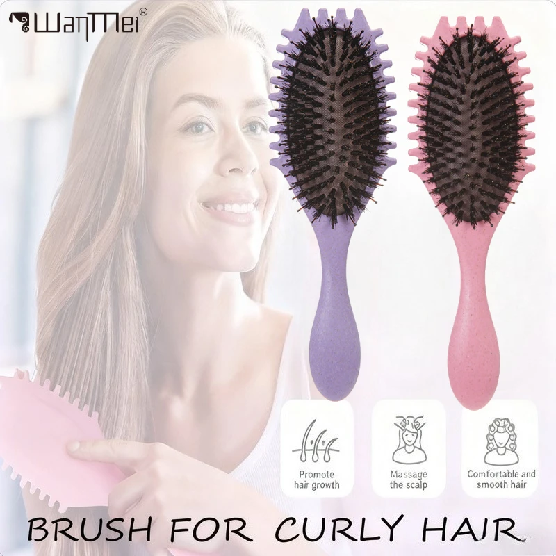 1pcs Professional Curly Hair Styling Brush, Detangling Brush for Curly Hair, Curl Defining Brush Frizz Control Painless Combing