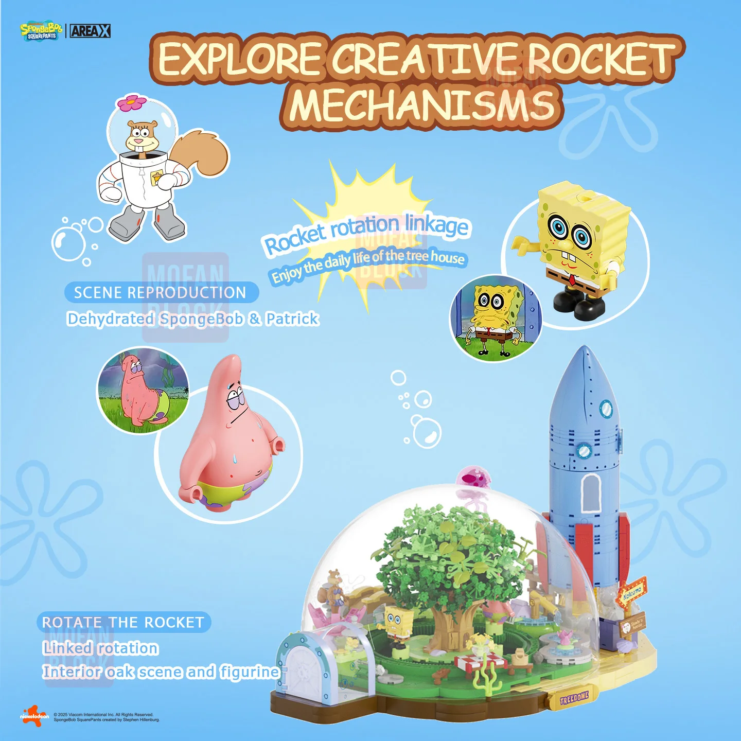 AREA-X SpongeBob SquarePants Sandy's Treedome Scena Architektoniczna Model Klocki Konstrukcyjne Zabawka z Kreskówki Cegła Dekoracja Domu Prezent Świąteczny