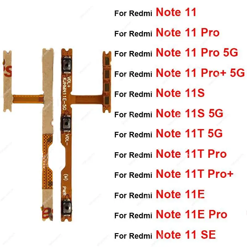 Power Volume Flex Cable For Xiaomi Redmi Note 11 11S 11T 11E Pro Plus Note 11 SE 5G Power Volume Sidekey Flex Ribbon Repair Part