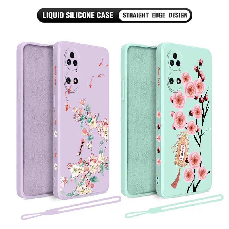 Luck Plum Blossom Phone Case For Huawei P50 P40 P30 P20 Nova 10 10SE 9 9SE Mate 40 30 20 Pro Lite P Smart 2021 Y7A Cover