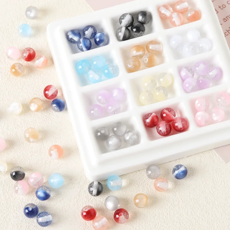 Stylish 8mm acrylic powder star beads through hole loose beads DIY mobile phone chain bracelet car hanging hair accessories Z2