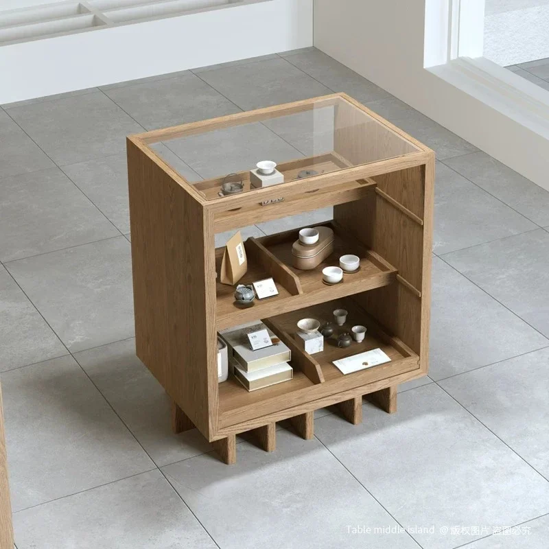 Small glass cabinet display small nakajima boutique play brush book sales cabinet utensils ceramic tea set display cabinet