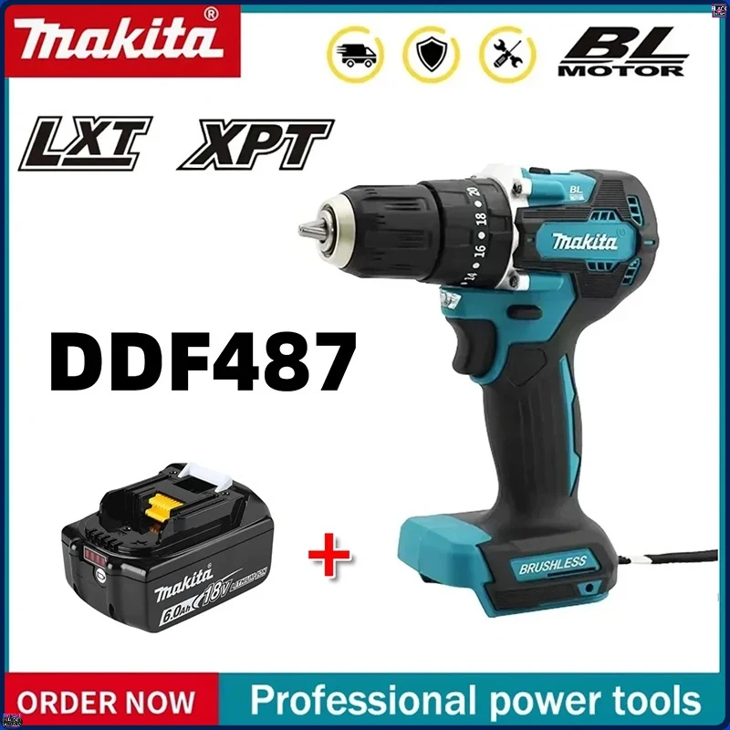 マキタ-ddf487-18v-lxt-ブラシレスコードレスインパクトドリルモーター-コンパクトハンマードライバー-充電式スクリュードライバー-パワーツール